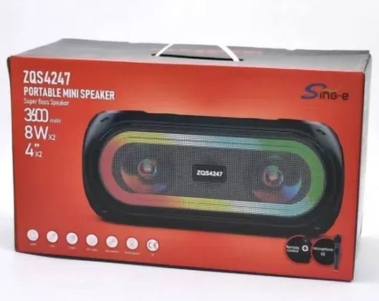 Bluetooth колонка ZQS 4247/7978 FM 120 Вт Чорний 2104619539 фото