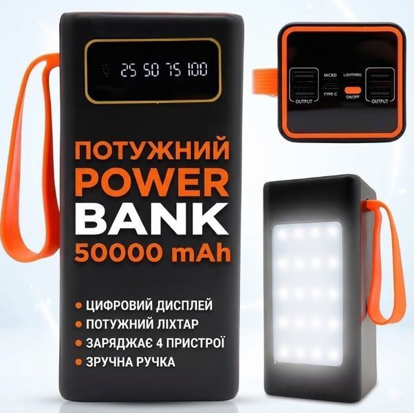 Павербанк JS-658 50000 мА&middot;год, чорний 2104619090 фото