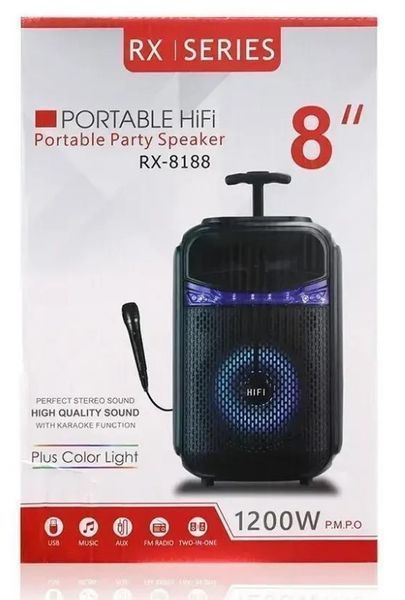 Портативна Bluetooth колонка RIAS RX-8188 10 Вт Чорний 2104619435 фото